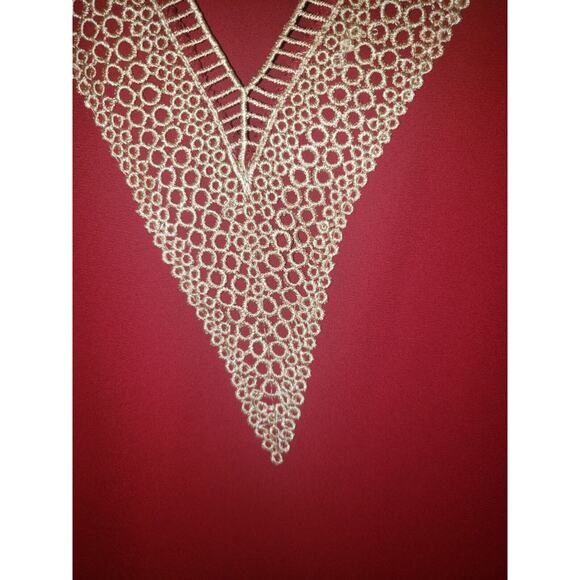 HoTouch Burgandy Dress Womens Size L Swing Style Boho Midi Trapeze - Picture 2 of 6